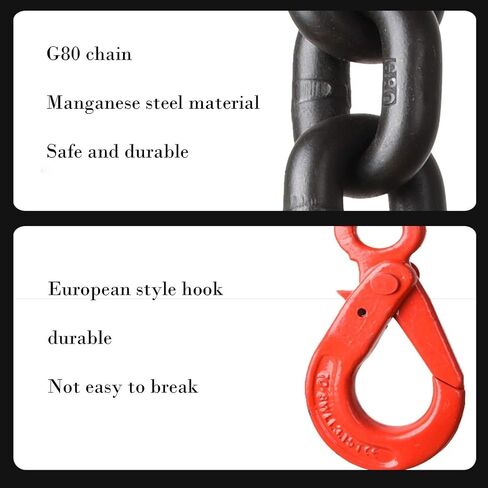 JTB Chain Sling Three Leg with Grab Hooks Sling Chain 3T Capacity Chain Slings for Lifting Used for Lifting Machinery, Buildings, etc. (Color : 3 ton, Size : Chain Length 1.5m) in Saudi Arabia