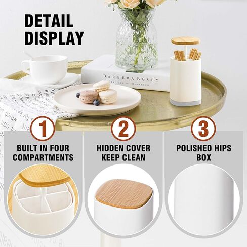 Toothpick Holder, Portable Retractable Toothpick Dispenser Retro Pop Up Toothpick Case Storage Organizer for Kitchen (Grey) in Saudi Arabia