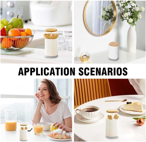Toothpick Holder, Portable Retractable Toothpick Dispenser Retro Pop Up Toothpick Case Storage Organizer for Kitchen (Grey) in Saudi Arabia