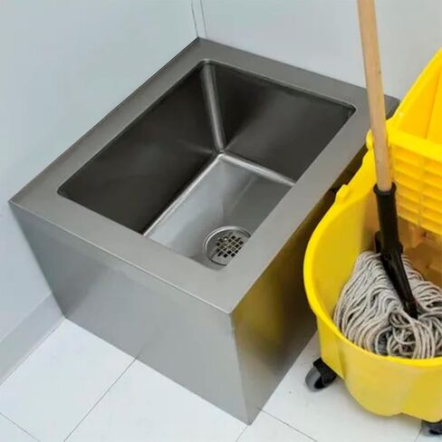 Stainless Steel Floor Mop Sink | 304 Stainless Steel | NSF (24" x 24" x 13") in Saudi Arabia