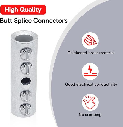 Baala 4 Gauge Wire Butt Connecors Kit Brass Pure ، 6pcs type type Quick Wire Connector Terminal ، موصلات لصق بعقب مع 6pcs 3: 1 أنابيب تقلص الحرارة in Saudi Arabia