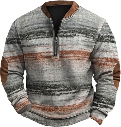 Twisted Knitted Pattern Henley Sweater for Men V Neck Quarter Zip Casual Cable Knit Long Sleeve Pullover Sweatshirts in Saudi Arabia