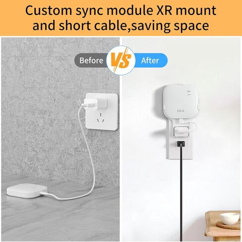 Outlet Wall Mount for Blink Sync Module Core, Sync Module Mount Holder for Blink Indoor Security Camera, No Drilling No Messy Wires Camera Mount with Short Cable (1Pack) in Kuwait