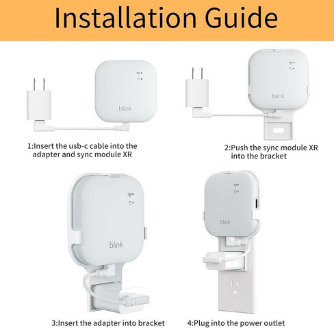 Outlet Wall Mount for Blink Sync Module Core, Sync Module Mount Holder for Blink Indoor Security Camera, No Drilling No Messy Wires Camera Mount with Short Cable (1Pack) in Kuwait