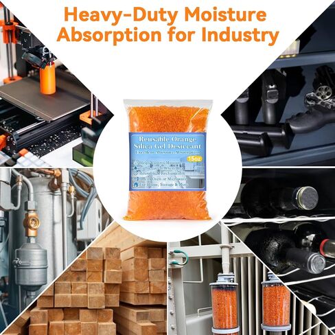 Orange Desiccant Beads Reusable - 450G Indicating Silica Gel Desiccant,Silica Gel Desiccant Beads for Drying,Silicone Orange to Green Reusable Dehumidifier,Standard Bead Size 3 to 5mm in Saudi Arabia