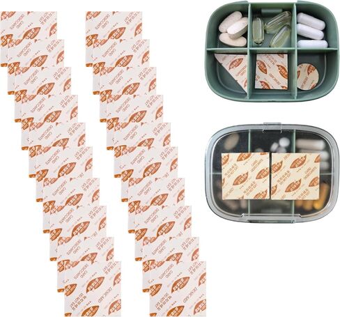Desiccant Card Sheets 20-Pack, Desiccant for Supplement Pill Organizers, Silica Gel Alternative, Absorbs Moisture in Food and Supplements in Saudi Arabia