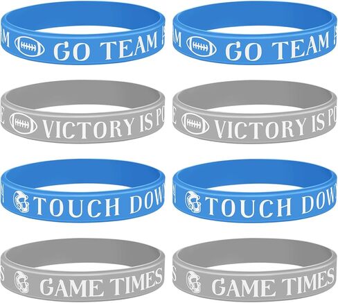 8 PCS Football Silicone Bracelets for Men & Women ، تحفيز حفلة عيد ميلاد كرة قدم تحفيزية هدايا الحفلات للرياضة لعشاق الرياضة يوم لعبة in Kuwait