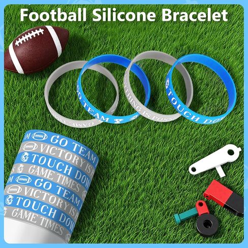 8 PCS Football Silicone Bracelets for Men & Women ، تحفيز حفلة عيد ميلاد كرة قدم تحفيزية هدايا الحفلات للرياضة لعشاق الرياضة يوم لعبة in Kuwait
