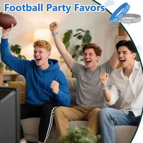 8 PCS Football Silicone Bracelets for Men & Women ، تحفيز حفلة عيد ميلاد كرة قدم تحفيزية هدايا الحفلات للرياضة لعشاق الرياضة يوم لعبة in Kuwait