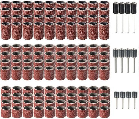 Aramox 1/2in 3/8in 1/4in Sanding Drum Set with Drum Mandrels for Nail Drill Deburring Shaping Carving Wood Metal Crafters Material Variety in Saudi Arabia