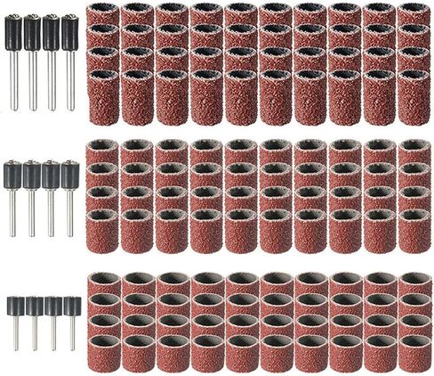 Aramox 1/2in 3/8in 1/4in Sanding Drum Set with Drum Mandrels for Nail Drill Deburring Shaping Carving Wood Metal Crafters Material Variety in Saudi Arabia