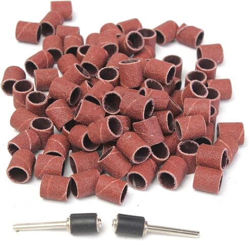 Aramox 1/2in 3/8in 1/4in Sanding Drum Set with Drum Mandrels for Nail Drill Deburring Shaping Carving Wood Metal Crafters Material Variety in Saudi Arabia
