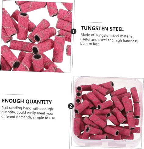 50PCS Mini Manicure Sanding Bands 3.1mm Small Nail Sanding Rings for Acrylic Nails for Professional Use and Home DIY in Saudi Arabia