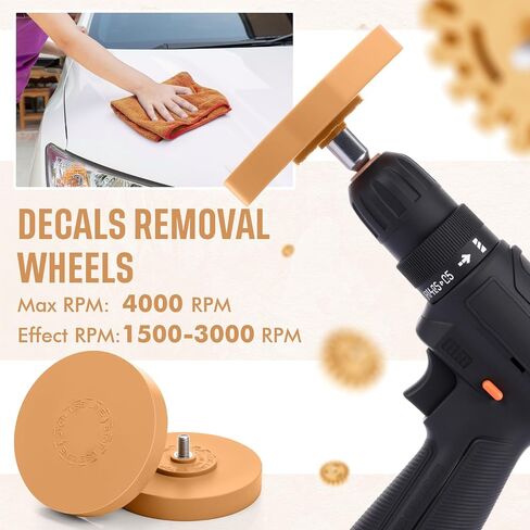 chunful 6 pcs 4 بوصة مزيل العجلة أدوات العجلة الممحاة أدوات Round Round anshesive مع عجلة محول Mandrel Mandrel لعجلة ملصقات لف فينيل لمشاريع مرآب Auto Diy in Saudi Arabia