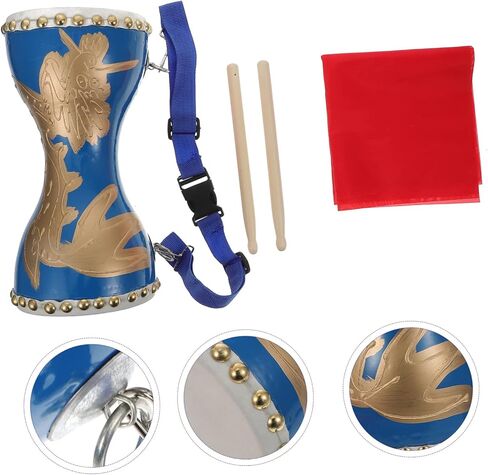 Toyandona Cowhide Weist Hand Hand Drum للبالغين أداة الإيقاع الصينية التقليدية القوية للاحتفالات in Saudi Arabia