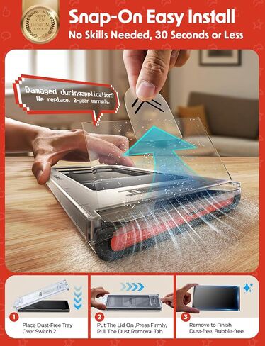 Lisen for Nintendo Switch 2017 Screen Protector [2025 Upgrade] (Anti-Glare & Auto Dust-Elimination) Screen Switch Glass [أطول دائمة] تغطية كاملة ، 2 حزمة in Saudi Arabia
