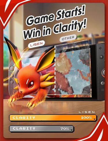 Lisen for Nintendo Switch 2017 Screen Protector [2025 Upgrade] (Anti-Glare & Auto Dust-Elimination) Screen Switch Glass [أطول دائمة] تغطية كاملة ، 2 حزمة in Saudi Arabia