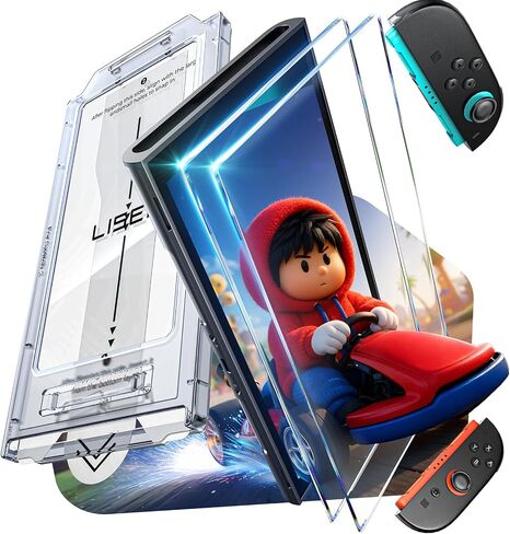 Lisen for Nintendo Switch 2017 Screen Protector [2025 Upgrade] (Anti-Glare & Auto Dust-Elimination) Screen Switch Glass [أطول دائمة] تغطية كاملة ، 2 حزمة in Saudi Arabia