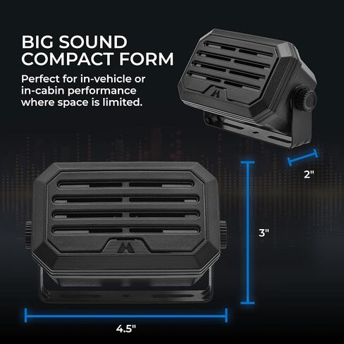 Midland - Spkmini Mini External Speaker - مقاوم للماء ، 10 واط ، قابس 3.5 ملم - متوافق مع جميع أجهزة CB المحمولة ، GMRs ، لحم الخنزير وراديو الهواة in Saudi Arabia