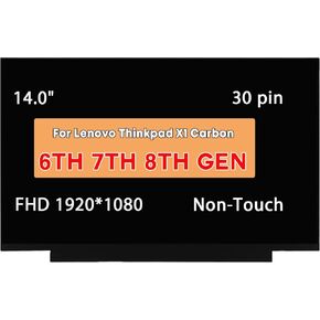 14.0 "استبدال Lenovo ThinkPad X1 Carbon 6th 8th Gen Fru 00ny435 01yn149 01yn155 01yn154 LCD شاشة عرض (FHD 1920 * 1080 30pins non-touch) in Saudi Arabia