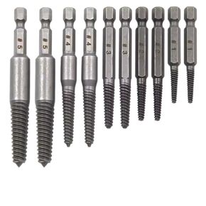 10-Piece Screw Extractor Set, Hex Shank, High Carbon Steel, Chrome Plated in Saudi Arabia