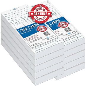 Pyramid Time Systems, 3800-10MB, Genuine and Authentic Time Cards for The Pyramid Model 3800 Auto Totaling Time Clock, 1,000 per Pack, time Cards, White in Kuwait