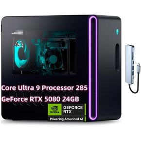 NewestDell Alien.Ware Aurora R16 Gaming Desktop - Intel Core Ultra 9 Processor 285, 64GB DDR5 5200 MT/s, 4 TB SSD, GeForce RTX 5080 16GB GDDR7 AI Performance, 1000W PSU Clear Side Panel, Windows 11 in Saudi Arabia