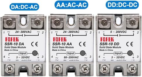 1PCS SSR-25DA Single Phase Solid State Relay SSR-DA/AA/DD 3-32VDC Input 24-380VAC Output for PID Temperature Control (Color : DC-AC, Size : 10A) in Saudi Arabia