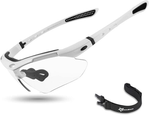 ROCKBROS Photochromic Sports Sunglasses Mens Pickleball Glasses Cycling Glasses MTB Sunglasses, with Removable Elasctic Band in Kuwait