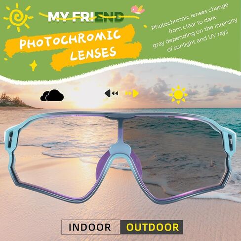 Rockbros Photochromic Sports Kids Hangsings for Boys Girls Kids Youth MTB ركوب الدراجات الشمسية للأطفال الذين تتراوح أعمارهم بين 8 و 14 عامًا in Saudi Arabia