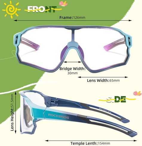 Rockbros Photochromic Sports Kids Hangsings for Boys Girls Kids Youth MTB ركوب الدراجات الشمسية للأطفال الذين تتراوح أعمارهم بين 8 و 14 عامًا in Saudi Arabia