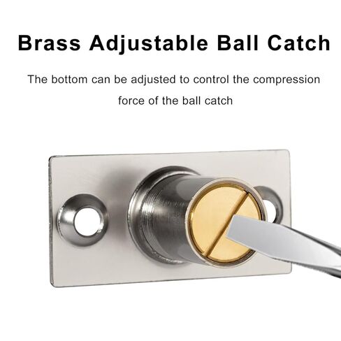 1pcs كرة الكرة الربيعة مزلاج أجهزة خزانة النحاس خزانة الصيد الساتان المصبوبة بالفرشاة والبوابة السود in Kuwait