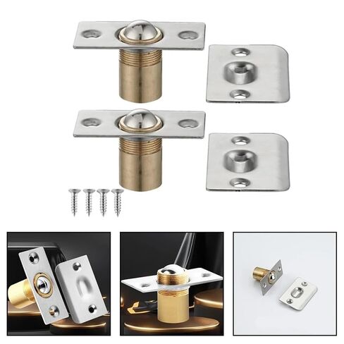 2PCS Ball Catch Latch Cabinet Ball Catch Furniture Hardware Brass Construction High-Quality Materials Elegant Touch in Kuwait