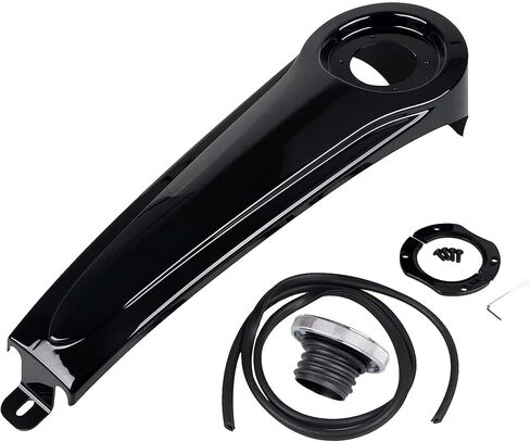 Gloss Black Motorcycle Gas Tank Dash Console with Gas Cap for Harley Touring Bagggers Electra Glide Ultra Glide Street Glide Road Glide 1986-2007 (Black Cap) in Kuwait