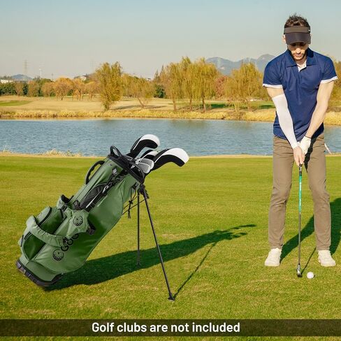 Tangkula Golf Stand Bag with 8 Way Top Dividers, Lightweight Golf Bag with 5 Zippered Pockets, Golf Club Carry Bag with Adjustable Dual Shoulder Strap, Rain Hood, Ideal for Women & Men in Saudi Arabia