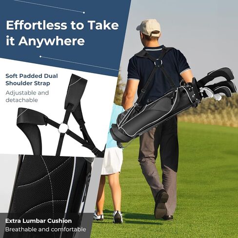 حقيبة حامل Gymax Golf Golf ، حقيبة غولف مقسمة من 4 طرق مع 4 جيوب سحاب ، حقيبة باردة ، غطاء محرك واقفًا على كتف مطلي ، حقيبة نوادي خفيفة الوزن محفورة للرجال/النساء in Kuwait