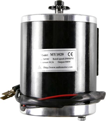 MY1020 36V 500W Brushed Electric Motor | 2500RPM, 11T Sprocket, Fits 25H Chain | Ideal for Electric Scooters, E-Bikes, Razor MX350, Go-Karts, Bicycles, ATVs, Quads and DIY Projects in Saudi Arabia