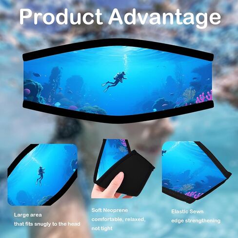 Neoprene Diving Mask Slap Strap Cover, Scuba Goggle Strap Cover for Dive and Snorkel Mask Water Sports in Kuwait