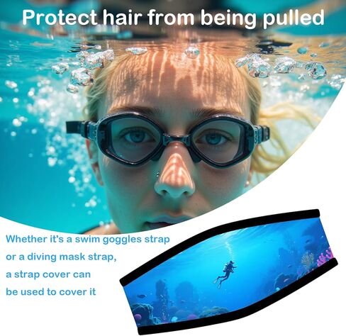 Neoprene Diving Mask Slap Strap Cover, Scuba Goggle Strap Cover for Dive and Snorkel Mask Water Sports in Kuwait