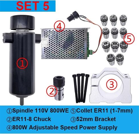 Machine Tool Spindle 100V 800WE Set 0~110VDC Adjustable Speed Governor Power Supply Both 110VAC & 220VAC for Engraving Machine(100V 800WE 3) in Saudi Arabia
