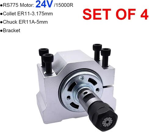 1 بدلة DC Motor RS775 محرك المغزل 12V/24V 15000R PWM Controller ER11 5MM/Spring 3.175mm Bracket 45mm 775 (مجموعة من 4 24V) in Kuwait