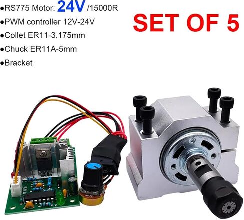 1 بدلة DC Motor RS775 محرك المغزل 12V/24V 15000R PWM Controller ER11 5MM/Spring 3.175mm Bracket 45mm 775 (مجموعة من 4 24V) in Kuwait