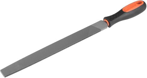 uxcell Second Cut Grade High Carbon Hardened Steel Flat Mill File W Rubber Hand Grip Handle, 8-Inch in Saudi Arabia