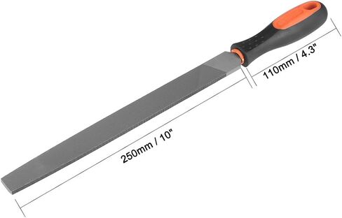 uxcell Second Cut Grade High Carbon Hardened Steel Flat Mill File W Rubber Hand Grip Handle, 8-Inch in Saudi Arabia