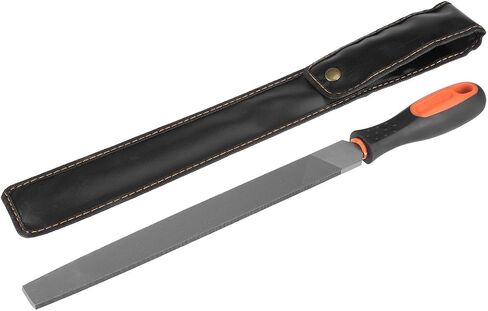 uxcell Second Cut Grade High Carbon Hardened Steel Flat Mill File W Rubber Hand Grip Handle, 8-Inch in Saudi Arabia