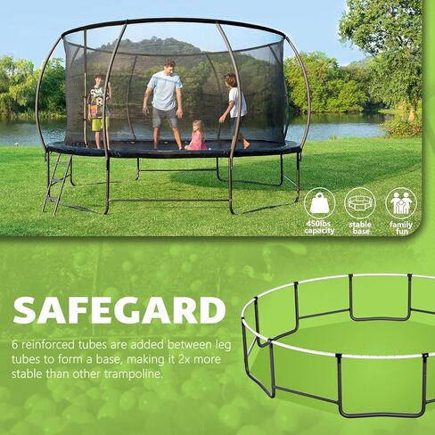 14ft 12ft 10ft 16ft trampoline مع حاوية السلامة ، طلاء مضاد للتردد-ASTM معتمد ، ترامبولين في الهواء الطلق مع سلم-للأطفال والكبار in Saudi Arabia