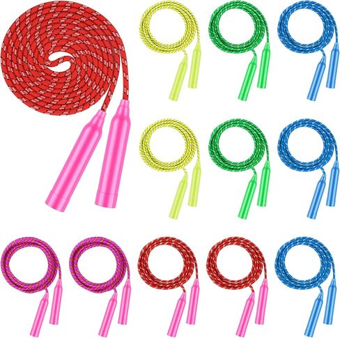 Aneco Colorful Jump Rope Emork Exercy Equipment 7.2 قدم حبل حبل ملون من النايلون لمرض التمرينات في الهواء الطلق. in Saudi Arabia