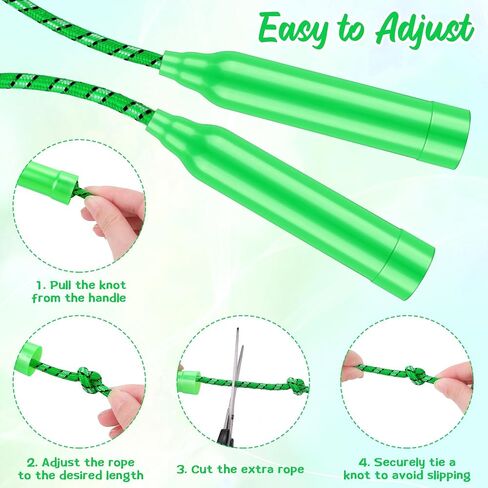 Aneco Colorful Jump Rope Emork Exercy Equipment 7.2 قدم حبل حبل ملون من النايلون لمرض التمرينات في الهواء الطلق. in Saudi Arabia