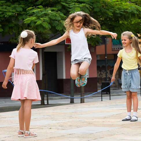 Aneco Colorful Jump Rope Emork Exercy Equipment 7.2 قدم حبل حبل ملون من النايلون لمرض التمرينات في الهواء الطلق. in Saudi Arabia