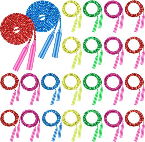 Aneco Colorful Jump Rope Emork Exercy Equipment 7.2 قدم حبل حبل ملون من النايلون لمرض التمرينات في الهواء الطلق. in Kuwait